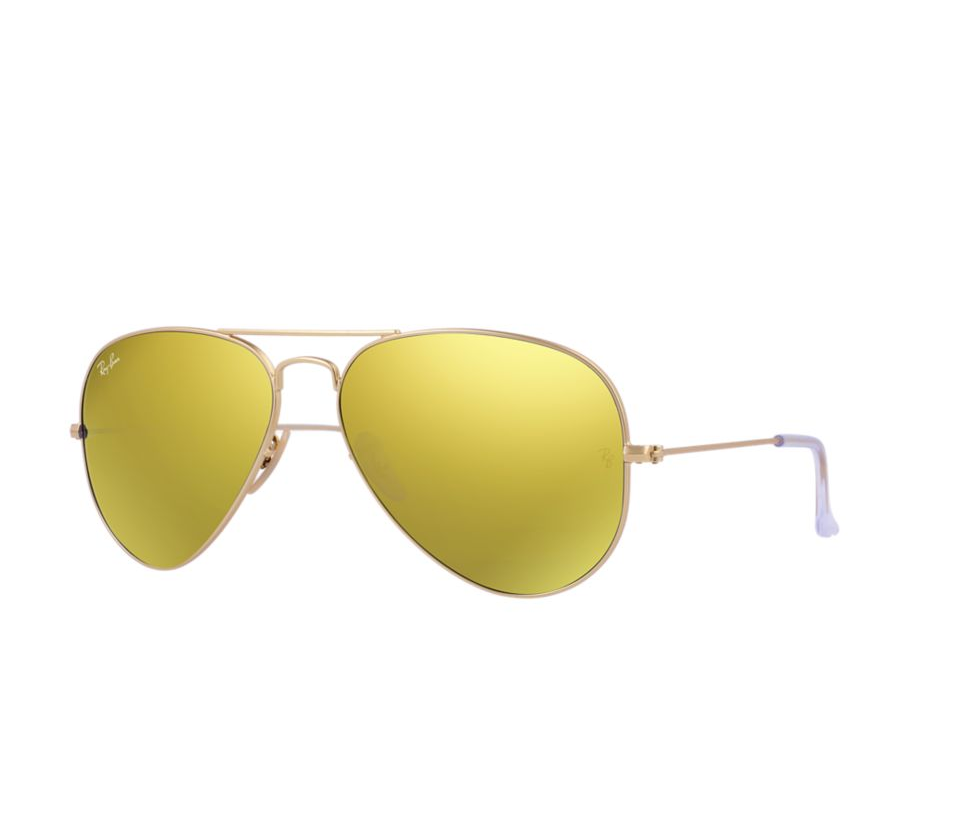 Ray Ban Rb3025 112 93 Matte Gold Flash Mirror Aviator Sunglasses Lux Eyewear